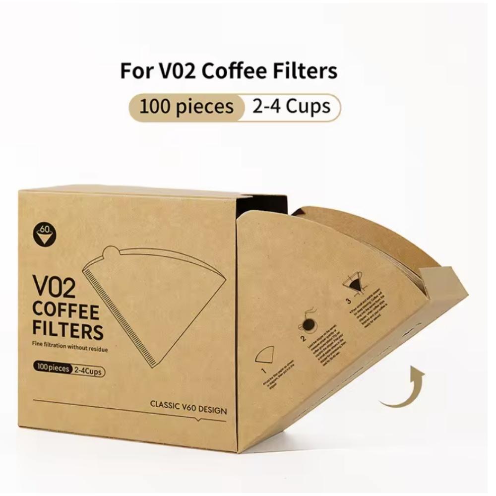 100pcs Wood Pulp Coffee Filter Paper High Permeability Coffee Filter Paper Natural Unbleached Coffee Maker Accessories