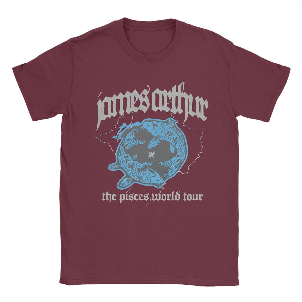 Mens Vintage Pisces James Arthur Pisces World Tour Dublin T Shirt  100 Cotton Clothes Cool Tee Shirt Plus Size TShirts