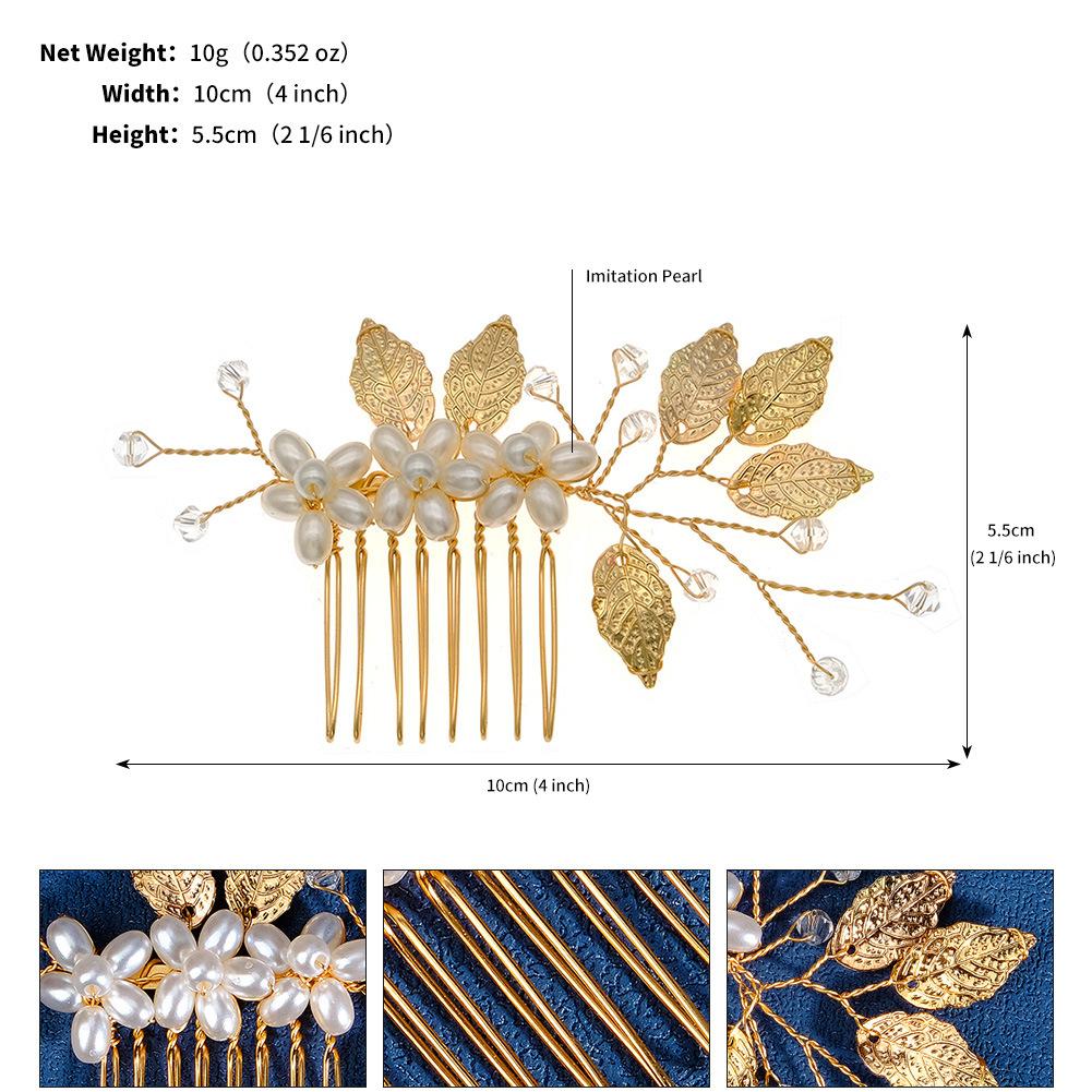 

Свадебные аксессуары гребень для волос роскошный свадебный танец ретро аксессуары для волос ручной работы золотой жемчужный гребень для волос