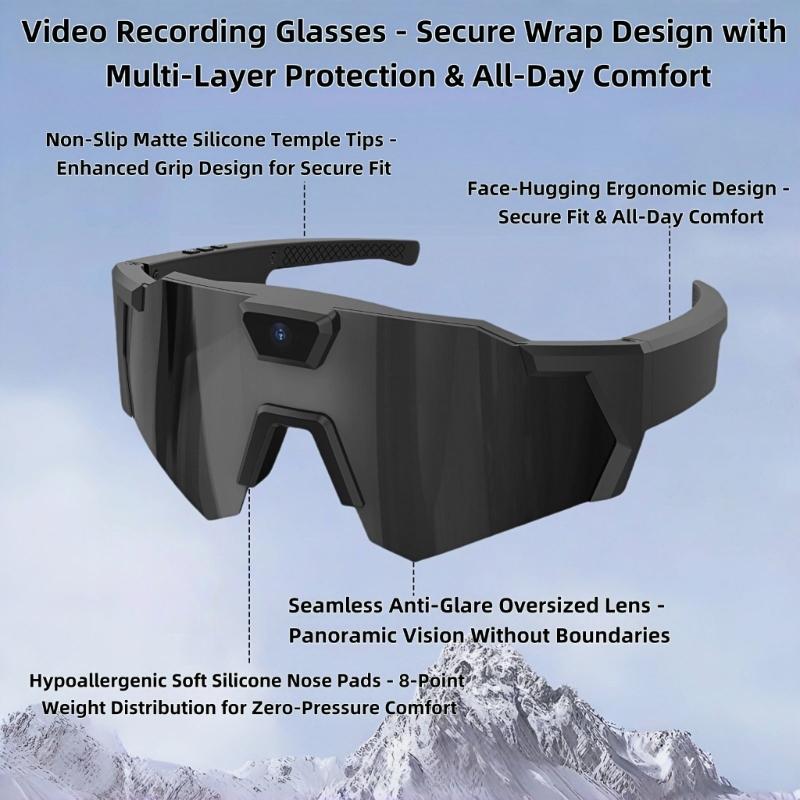Cycling Intelligent Glasses Featuring Camera Wireless for Convenient Calls Music Playback Windproof Outdoor Gear