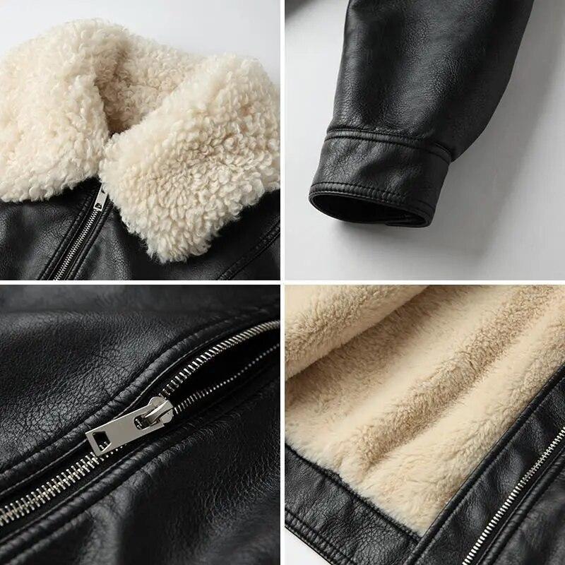 Collar Vintage Faux Leather Jacket 