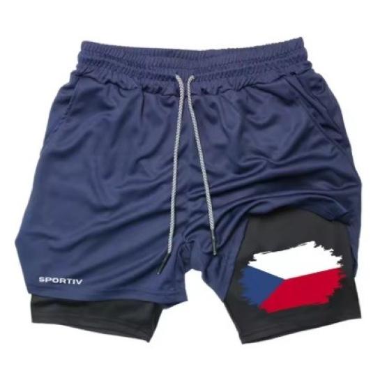 Tschechische Flagge Camouflage Muay Thai Kickboxshorts Herren Damen Unisex Sportbekleidung Doppellagig Schnelltrocknend Atmungsaktiv Training Sport Fitnessstudio Workout