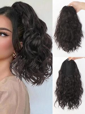 Ponytail Extension 20Inch Drawstring Ponytail Hair Extensions For Women Long Wavy Ponytail Synthetic Hairpiece For Women Daily Use