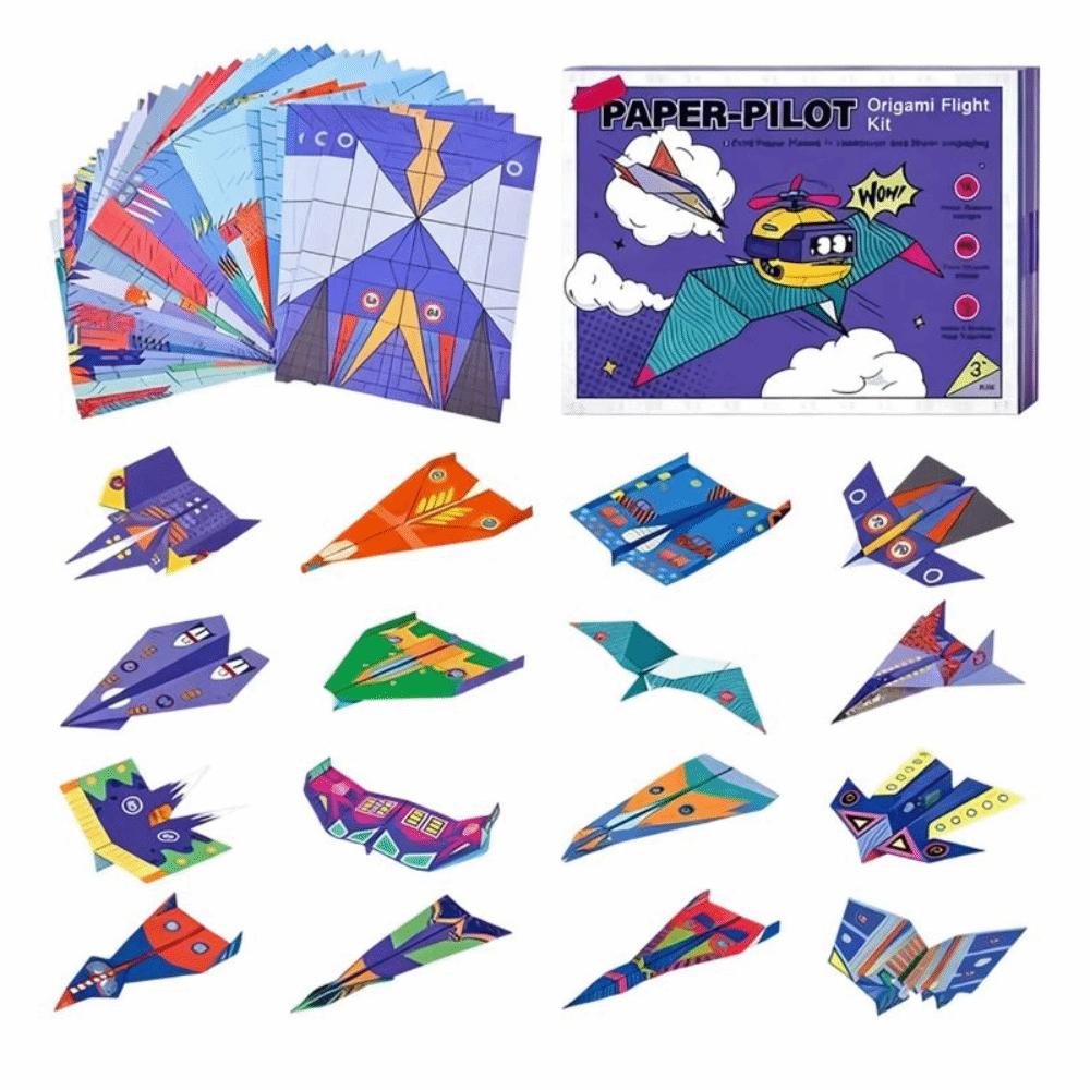Montessori Handmade Airplane Origami Paper Versatile Paper Aircraft Toy  Kids Toddlers Children