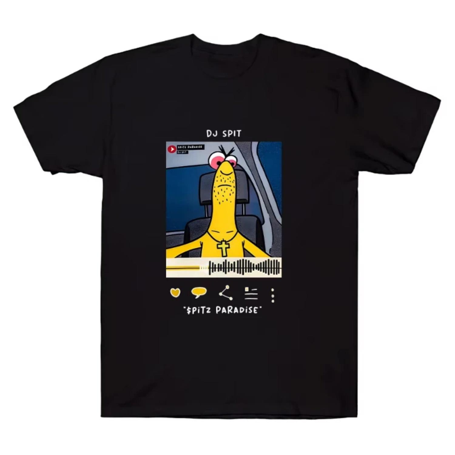 

DJ Spit T-Shirt Smiling Friends Graphic Tee Women Men Cotton Comfortable Clothing Casual Versatile Trendy Crewneck Short Sleeve S чёрный