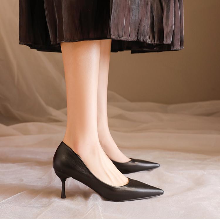 Fashion Versatile Patent Leather High Heels for Women Spring and Summer Elegant Pointed Toe Sexy Nude Stiletto Formal Shoes