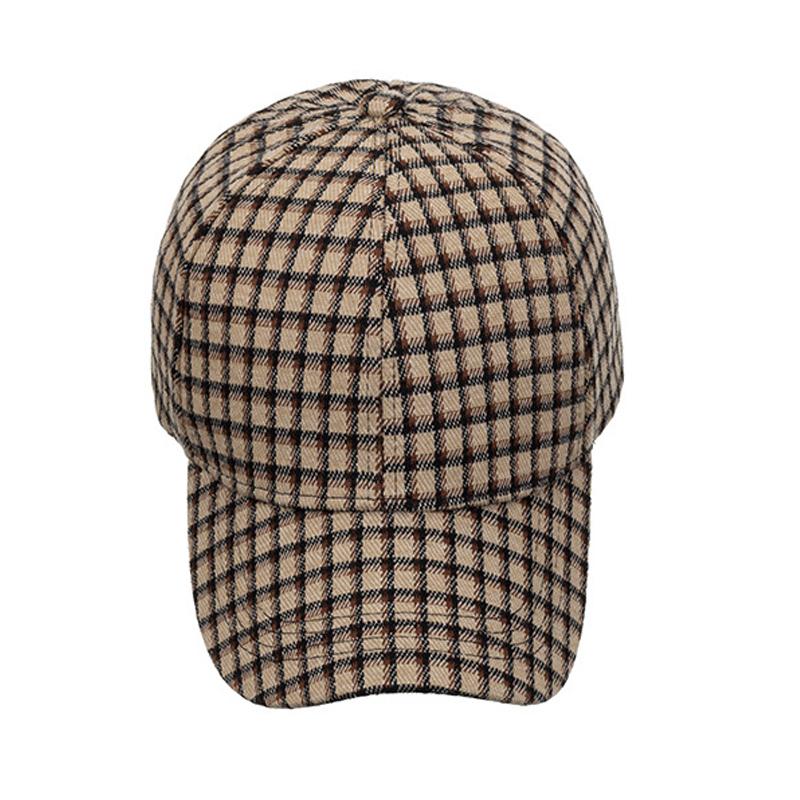 Hombres Otoño Invierno pequeña gorra a cuadros gorra de béisbol mujeres sombrero para el sol cola de caballo Panamá gorra visera sombreros Snapback sombrero
