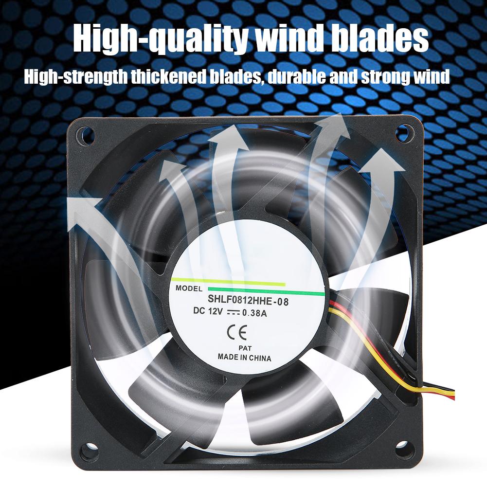 SHLF0812HHE 08 Cooling Fan 0.38A DC 12V 3PIN Heat Dissipation Fan Heat Sink Cooler