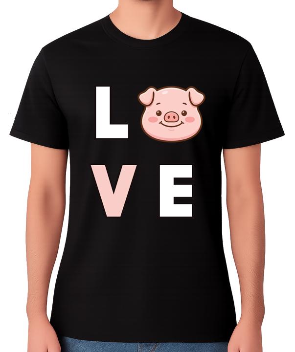 Love Pig T-Shirt Cute Pig Face Graphic Animal Lover Piglet Gift Unisex Tee XXXL