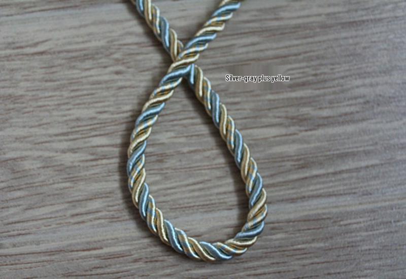 6mm-8mm Colored Decorative Three-Strand Cushion Bolster Rope for Sofa and Curtains