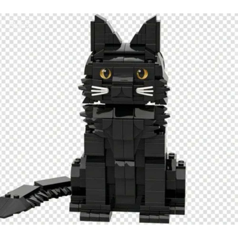 Realistisches Maine Coon Katze Bausteine Set DIY Zusammenbau Tier Modell Kreative Haus Schreibtisch Dekoration Haustier Sammlung Geschenke
