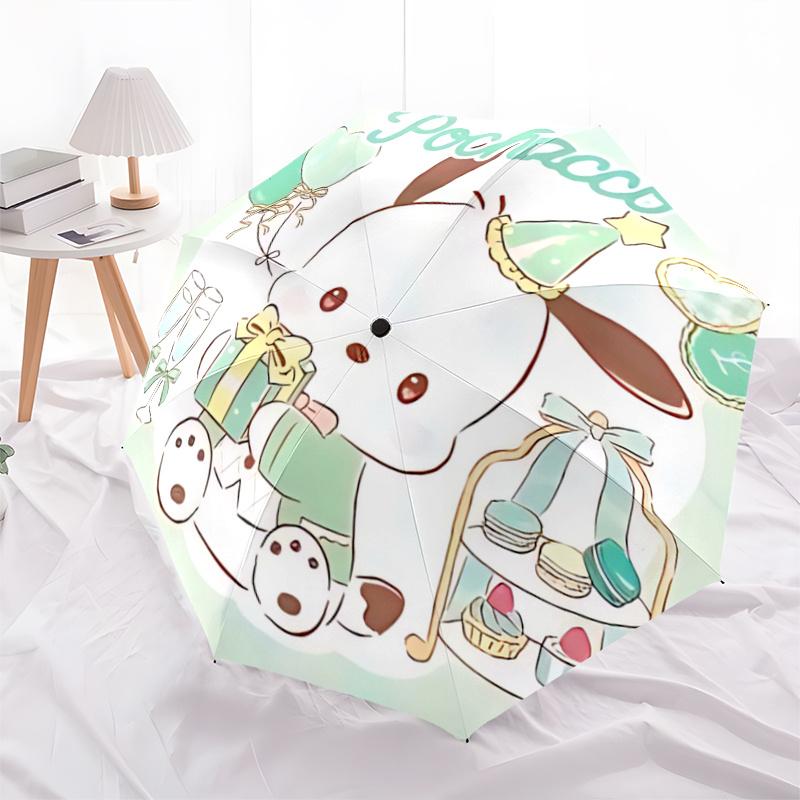 

1pc Pochacco Party Hat Festival Gift Umbrella - Automatic Opening/Closing, Portable 3-Fold Design, 8-Bone Iron Frame Outdoor Umbrella for Fans, Travel