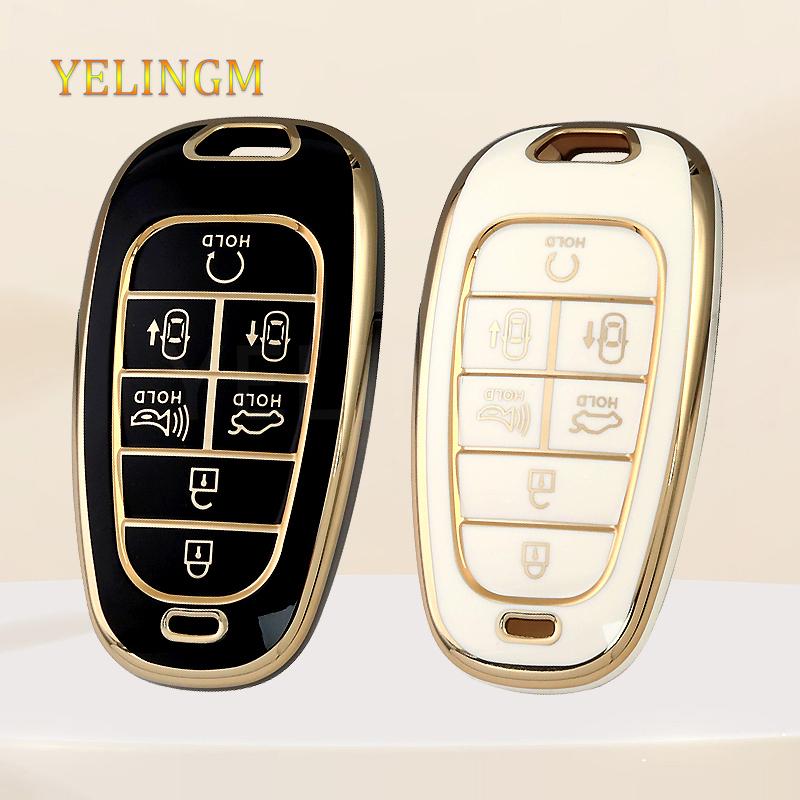 7 Buttons Tpu Car Key Case Cover For Hyundai Santa Fe Tucson Ioniq 5 Atos Prime Solaris For Hyundai Palisade
