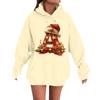 Women's Casual Comfortable Long-Sleeved Christmas Letter-Printed Warm Hooded Crew-Neck Sweatshirt