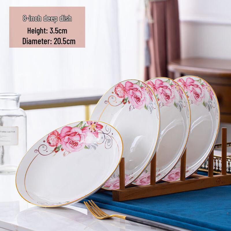 Hantun Gold-Traced Flourishing Wealth Bone China Tableware Set
