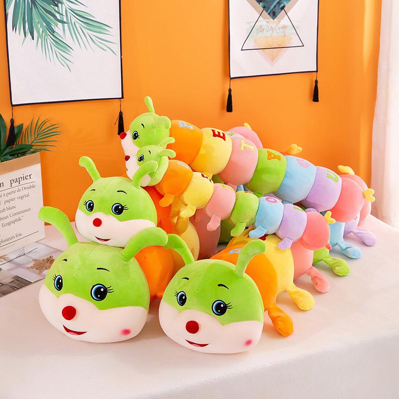 Colorful Caterpillar Doll Plush Toy for Girls Sleeping Leg Throw Pillow Large Strip Doll