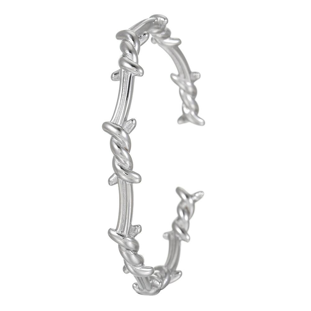 Geometric Stainless Steel Cuff Bracelet For Men And Women With Gold Plating Jewelry Gift For Autumn 2024