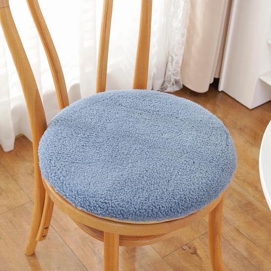 Fleece Kulatý Polštář na Židli Plyšový Sedák z Umělé Ovčí Vlny se Zipem Zima