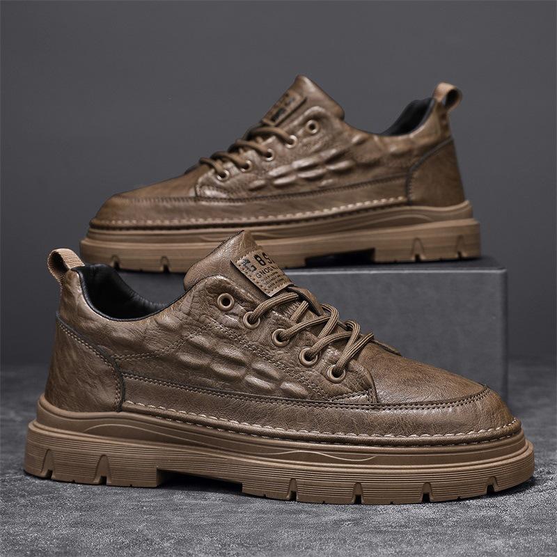 

Men s shoes 2024 new autumn leisure labor insurance work leather shoes waterproof men s outdoor low-top platform Martin tide shoes 44
