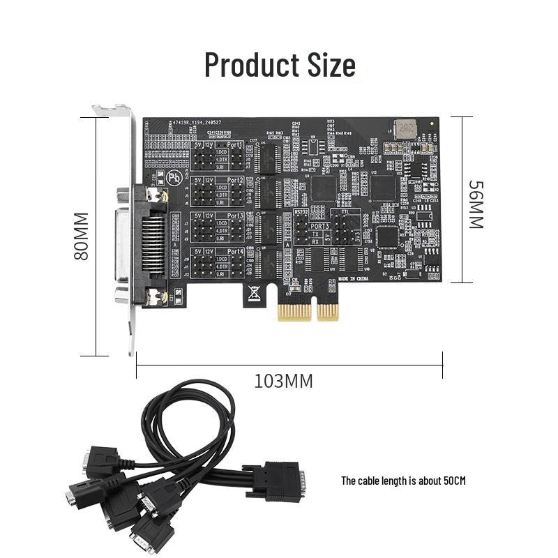 Karta rozszerzeń MOGE PCI-E do 4 portów szeregowych RS232