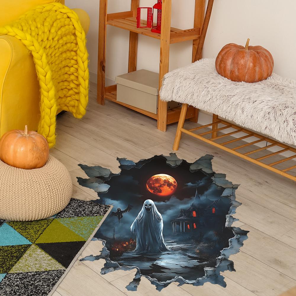 Halloween Creative Wall-breaking Faceless Ghost Bedroom and Living Room Atmosphere Decoration Stickers