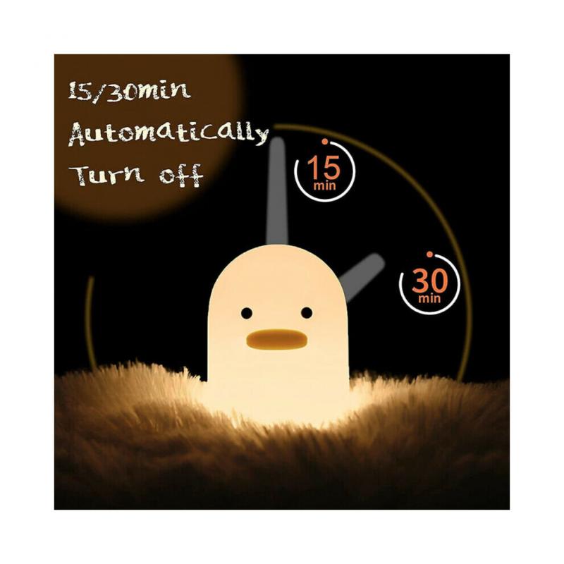 LED Night Light Mini Duck Silicone Sleeping Lamp Touch Sensor Switch USB Charge