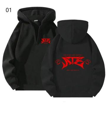 [USED] STRAY KIDS Pullover Hoodie with Trading Card Illustration Print