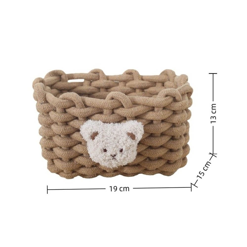 Handmade Storage Baskets Cartoon Animals Cotton Rope Woven Cosmetics Box Little Bear Sundries Organizer Cosmetic Storage