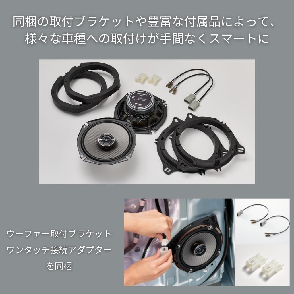 Pioneer 10cm Coaxial Carrozzeria TS-F1050 Custom-Fit 2-Way Speakers, High-Resolution,