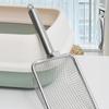 Großformatige Katzentoilettenschaufel aus Edelstahl mit feinen Löchern, Haustier Bentonit Reinigungs- und Toilettenaufsammelgerät, Metallgriff, Kot-Schaufelwerkzeug