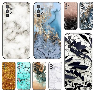 Textured Marble Vein Galaxy A32 5G 6.5" Black Prime Pretty Waterproof Soft Etui For Mens Mobile Pouch Shell Case Galaxy A32 4G