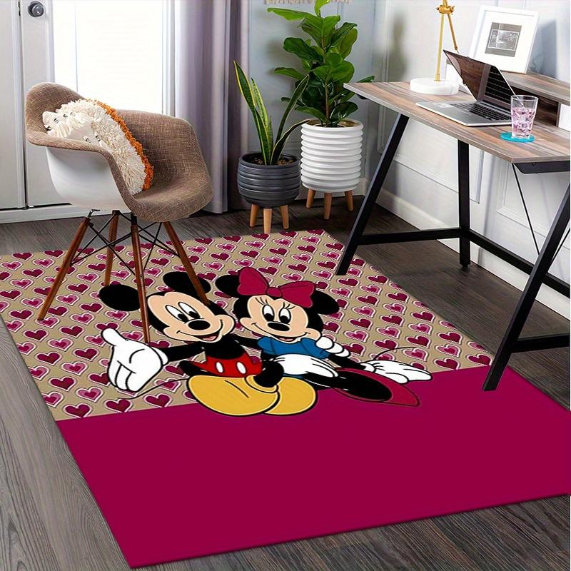 Office Rug Mickey Mouse, Minnie Mouse theme 3D Printed Anti-Slip Rug-Machine Washable for Living Room