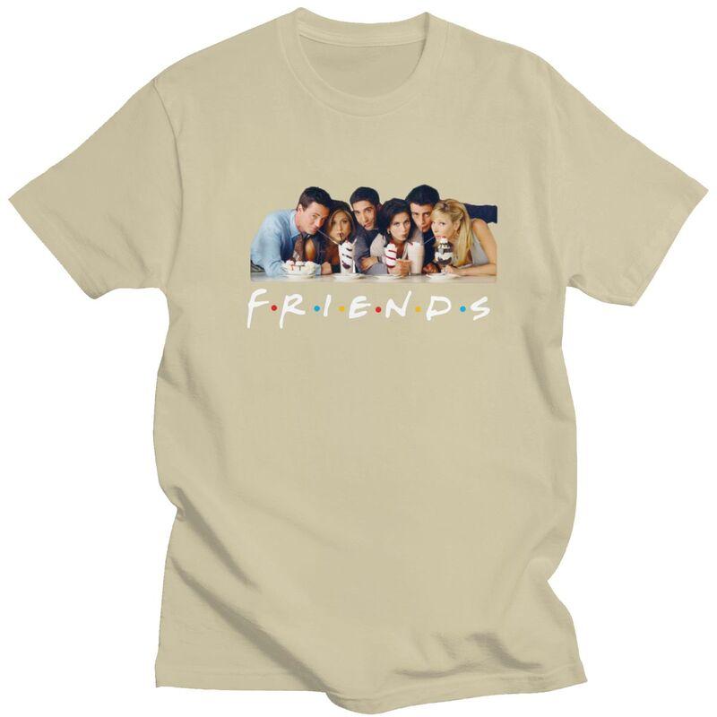 Custom TV Show Friends T Shirts for Men Pure Cotton Tees Tshirts Short Sleeve Fashion Tshirt Clothes