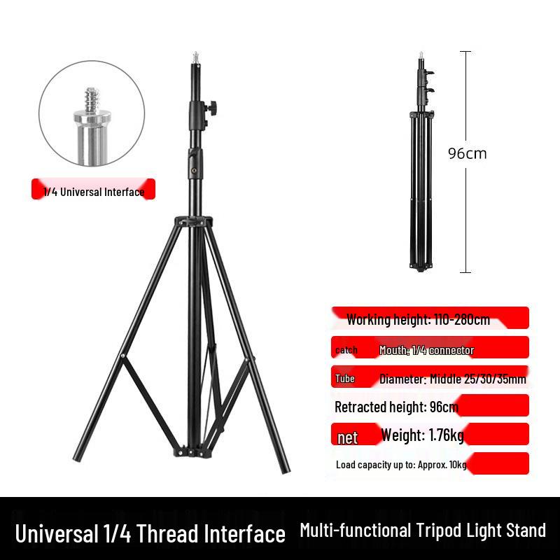 Suporte de Luz de Tripé LED para Fotografia ao Ar Livre, Ajustável de 2-2,8 Metros