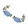 1 Pair Flower Embroidery Patches Beautiful Flowers Pattern Embroidered Applique Iron On Patches for DIY Clothes Blue