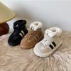 Autumn and Winter Children's Foreign Versatile Snow Boots Soft Sole Non-slip Baby Toddler Shoes Cold-proof Boys and Girls Cotton Shoes Tide