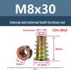 Zinc Alloy Colored Internal/External Thread Hex Socket Furniture Nut M4M5M6 with Washer and Trapezoidal Design Hardware Accessories
