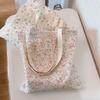 1 Piece Sweet France Style Shoulder Bag Chic Fashion Aesthetic Floral Crossbody Bag for Girl High Capacity Canvas Storage Bag
