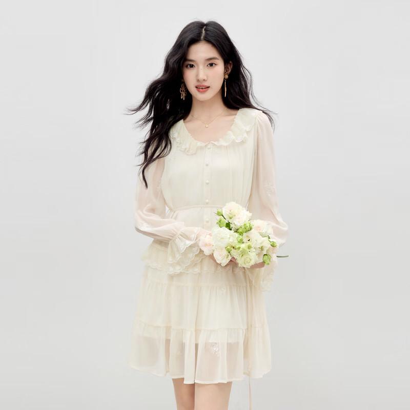 Embroidered Lace A-line Dress