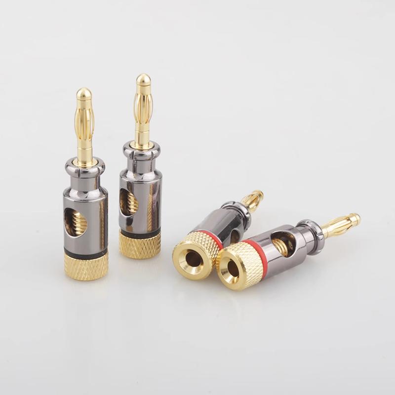 8PCS 4mm Banana Plug Spiral Type Adapter Electronic Connector Screw Stereo Speaker Audio Copper Terminal