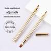 Double-Ended Retractable Lip Brush with Cap – Portable Metal Lip Liner and Lipstick Brush