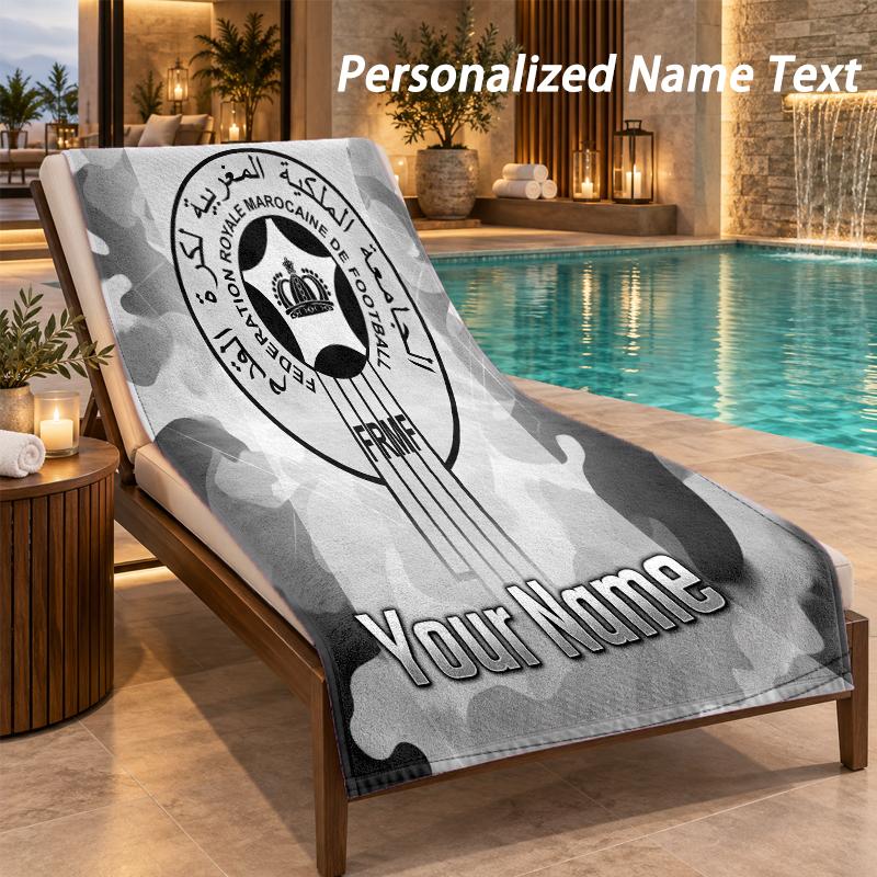 Custom Text Morocco Football Print Beach Towel Large Towel For Home Bathroom Beach