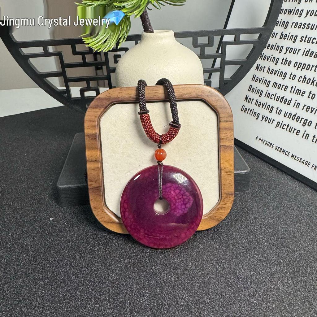 Luxury Dragon Scale Agate Peace Buckle Pendant