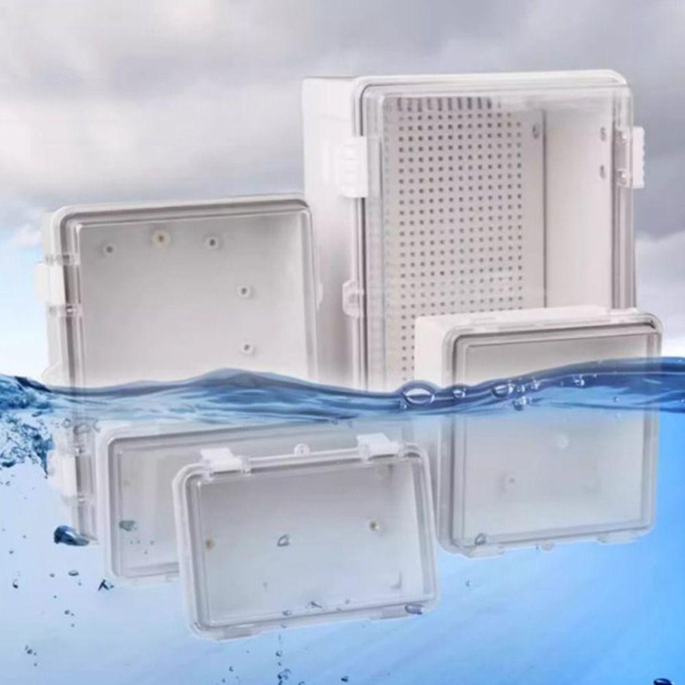 IP67 Electrical Junction Box Enclosure With Hasp Waterproof Outdoor Sealed Switch Power Case Plastic White Distribution Boxes