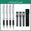 Metal Pencil Set 8pcs Mechanical With Pencil Grip Leads Art Drawing Student Office Supplies 05070920mm Automatic Pencil