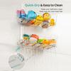 Transparent Wall-Mounted Organizer No Drill Drain Holes Toy Storage Organizer Multi-Purpose Bath Toy Holder Kitchen