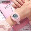Sanda Universal Multifunctional Waterproof Sport Watch - Small Square Design for Students