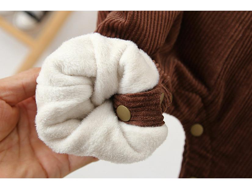 Winter Koreanischer Stil Cord Fleecegefütterte Cartoon Overalls für 0-3 Jahre