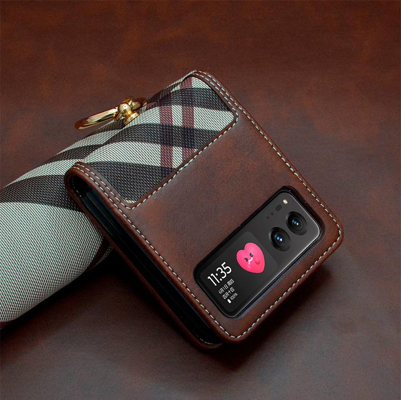 RAZR40 Plaid Phone Case with Card Slot & Ring Holder for Motorola