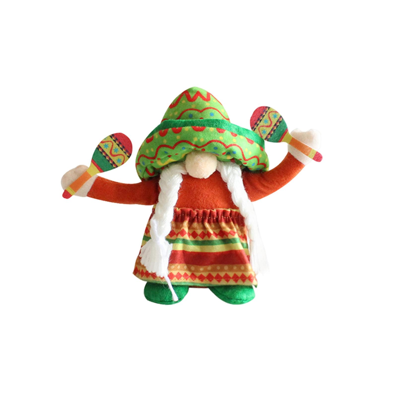 

Mexican Gnome Ornament Carnival Gnome Couple Cute Mexican Gonk Hawaiian Plush Faceless Doll For Summer Home Decor Hawaiian Party Ornament One Size